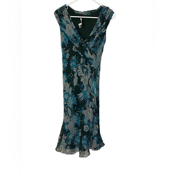 Vintage David Warren 100% Silk Floral Dress - Picture 1 of 5